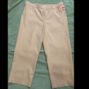 J Jill Beige Essential Cotton Stretch *Crop* Pants